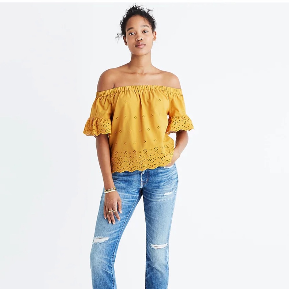 Madewell Eyelet Off The Shoulder Top